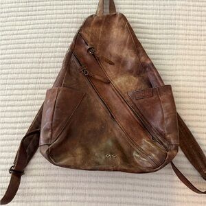 BED|STU Distressed Brown Leather Backpack